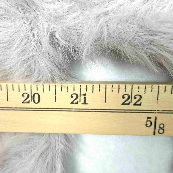 Free People Cozy Fuzzy Faux Fur Cardigan in Silver Cloud Womens Size L - Picture 8 of 10